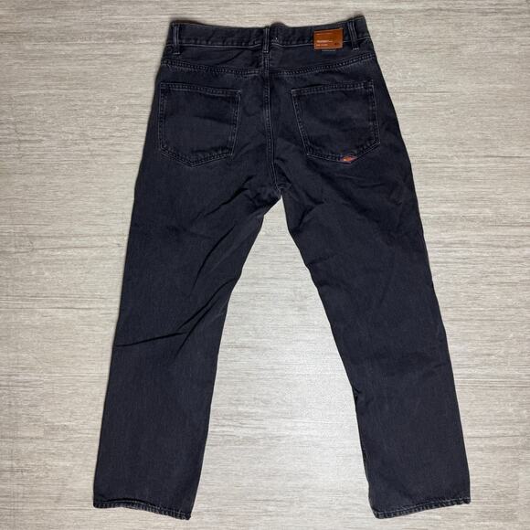 Quiksilver Jeans Baggy Black Wash Denim Mens 34x30 Skate Surf Stretch Cotton - Picture 1 of 9
